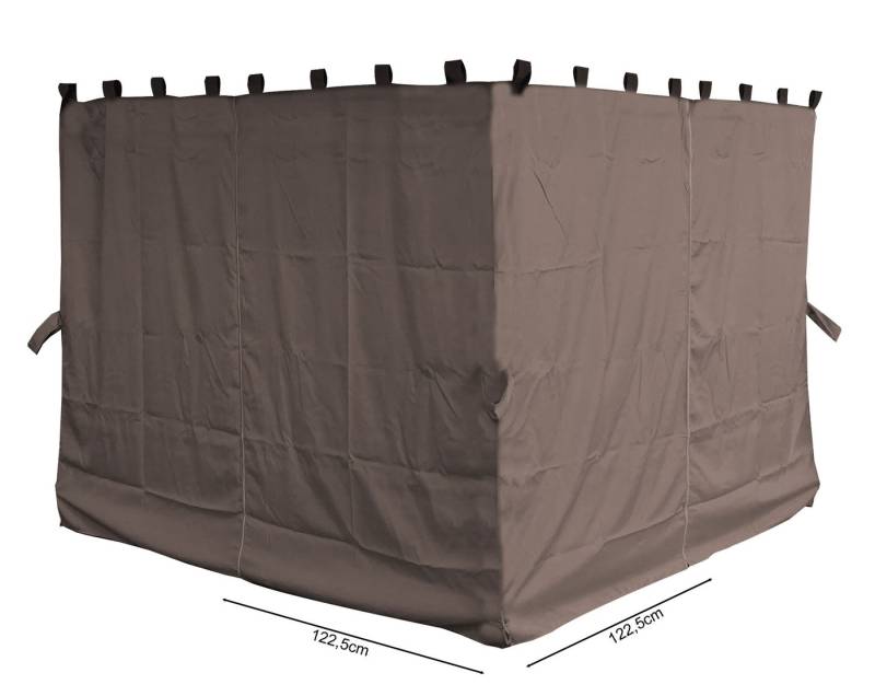 Quick Star Pavillonseitenteil 4 Seitenteile ohne Fenster Pavillon Paris 3x3m Taupe, 245x195 cm, Gesamtlänge: ca 9,80m von Quick Star