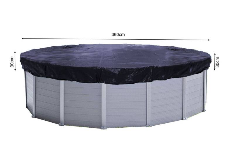 Quick Star Pool-Abdeckplane Solar Poolabdeckung Rund Planenmaß Ø 420cm für Pool 320-366cm Schwarz von Quick Star