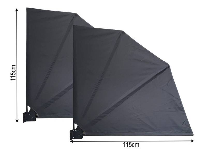 Quick Star Sichtschutzfächer 2 Stück Sichtschutz Fächer 115 x 115cm Grau (2 Stück) von Quick Star