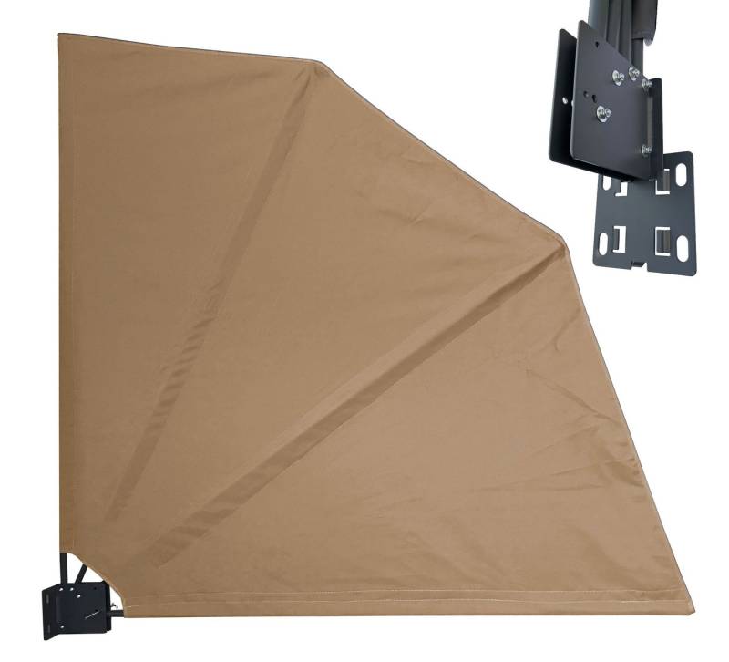 Quick Star Sichtschutzfächer Sichtschutz Fächer 115x115cm Sand (1-St) Separate Wandplatte von Quick Star