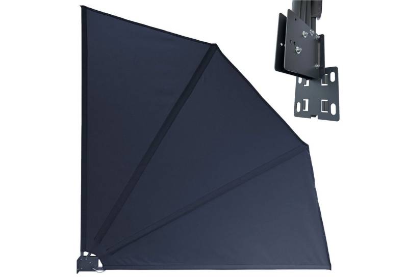 Quick Star Sichtschutzfächer Sichtschutz Fächer 115 x 115cm Grau (1-St) Separate Wandplatte von Quick Star