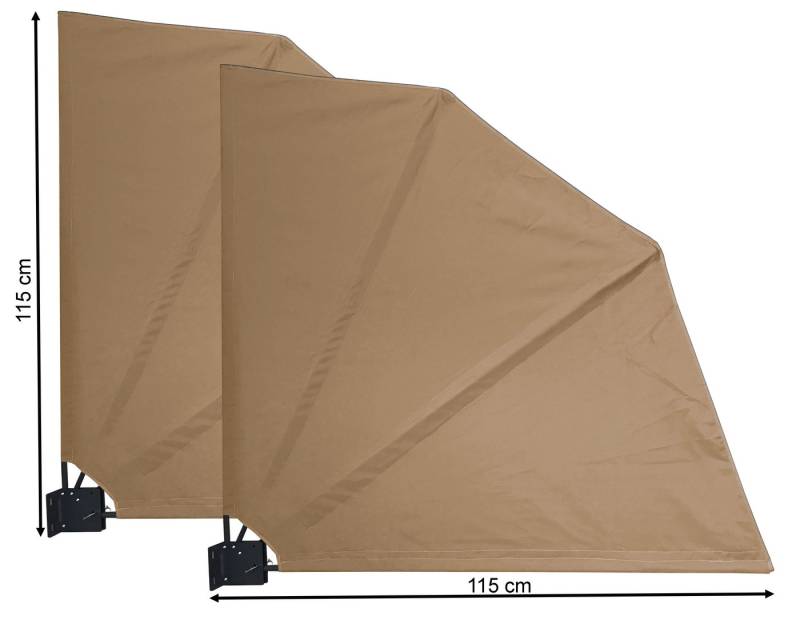 Quick Star Sichtschutzfächer Sichtschutz Fächer 115 cm & 140 cm, Mehrere Farben (2-St., 2 Stück) Separate Wandplatte von Quick Star