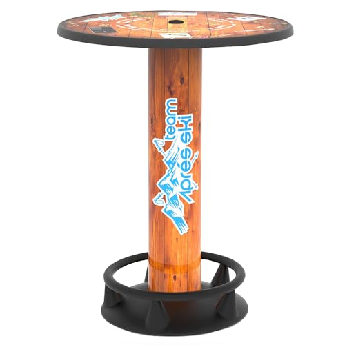 Quick-Table, Stehtisch, rund, Ø85cm, Höhe 110cm, wetterfest, stoß- und Kratzfest, Bistrotisch für Innen- und Außen (mit Sonnenschirmöffnung, Apres Ski) von Quick-Table