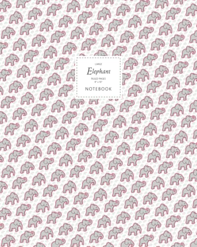 Elephant Notebook - Ruled Pages - 8x10 Notizbuch - Large (Pink) von Quick Witted Coconut