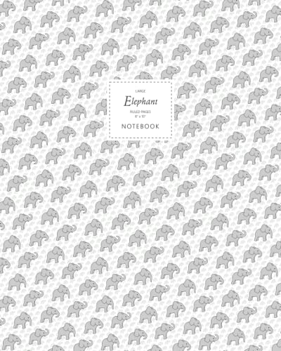 Elephant Notebook - Ruled Pages - 8x10 Notizbuch - Large (White) von Quick Witted Coconut