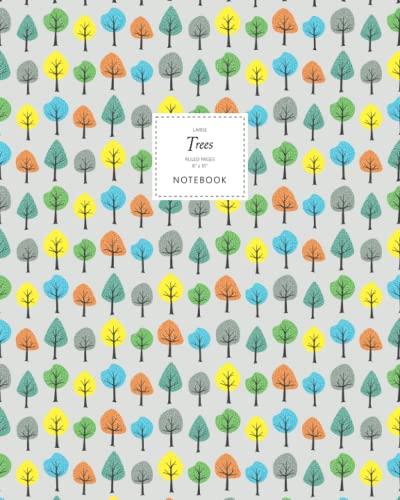 Trees Notebook - Ruled Pages - 8x10 Notizbuch - Large (Grey) von Quick Witted Coconut