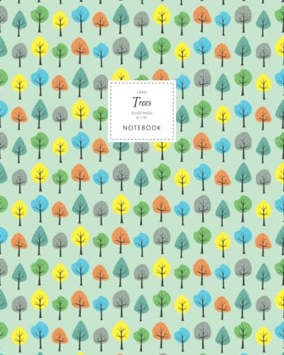 Trees Notebook - Ruled Pages - 8x10 Notizbuch - Large (Pale Green) von Quick Witted Coconut