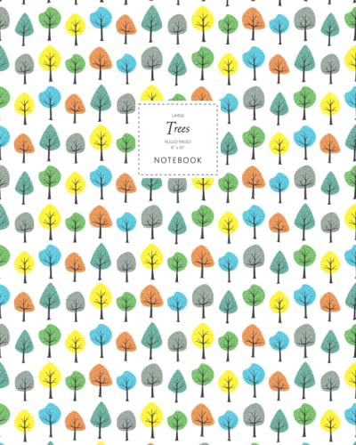 Trees Notebook - Ruled Pages - 8x10 Notizbuch - Large (White) von Quick Witted Coconut