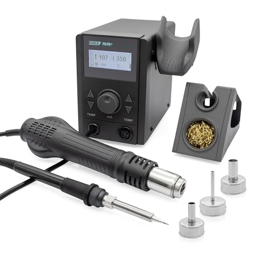 QUICK 707D+ 2in1 Reworkstation Sensor-geregelt und digital einstellbar, 800 Watt Heißluft 100-500°C bis 30L/Min, 70 Watt Lötkolben bis 480°C - SMD Reworkstation - Standby - Auto-Kühlsystem QUICK 707D+ 2in1 Reworkstation Sensor-geregelt und digital einstellbar, 800 Watt Heißluft 100-500°C bis 30L/Min, 70 Watt Lötkolben bis 480°C - SMD Reworkstation - Standby - Auto-Kühlsystem von Quick