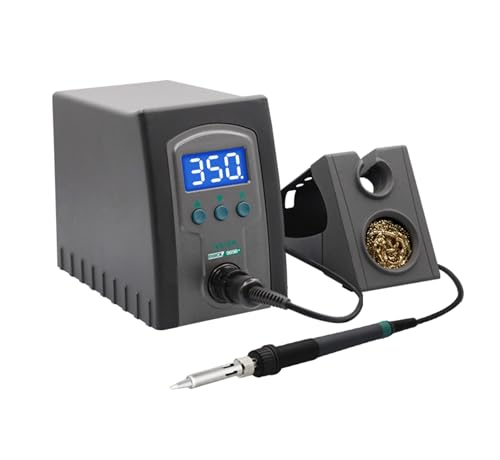 QUICK 969B+ digitale LED Industrie-Handlötstation 70W ESD Schutz 100°-480°C regelbar, geringe Aufheiz-Zeit (39s auf 350°C), 3 Fest-Temperatur-Speicher, kalibrierbar & Ablageständer & Lötspitze von Quick