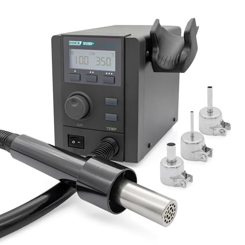 QUICK QU959D+ Heißluft Lötstation Sensor-geregelt und digital einstellbar, 3 Festspeicher - 580 Watt/Temperatur 100-500 °C - Heißluft 40L/Min - SMD Reworkstation - Standby - Auto-Kühlsystem QUICK QU959D+ Heißluft Lötstation Sensor-geregelt und digital einstellbar, 3 Festspeicher - 580 Watt/Temperatur 100-500 °C - Heißluft 40L/Min - SMD Reworkstation - Standby - Auto-Kühlsystem von Quick