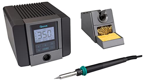 QUICK TS2200 digital regelbare ESD 90 Watt inkl. Lötkolben mit hochleistungs Heizelement und Zubehör SMD Lötstation für Industrie, Labor, Schule und Hobby von Quick