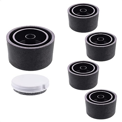Wagner Möbelbein/Sofabein/Sofafuß/Couchfuß Lounge 4tlg. Set - Ø 30 x 20 mm, Kunststoff schwarz, inkl. QuickClick® Softgleiter Ø 25 mm - 15881899 von QuickClick
