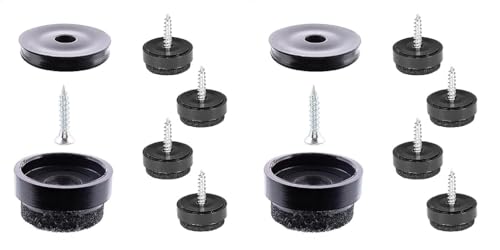 Wagner QuickClick® Filzgleiter Möbelgleiter Stuhlgleiter 4er-Set zum Anschrauben - 4X Basis+Schraube+Gleitaufsatz austauschbar - Filz robust Natural - Durchmesser Ø 17 mm - Made in DE - 15785000 von QuickClick