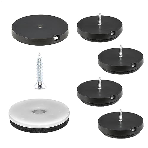 Wagner QuickClick® Filzgleiter Möbelgleiter Stuhlgleiter 4er-Set zum Anschrauben - 4X Basis+Schraube+Gleiteinsatz austauschbar - Filz robust Natural - Durchmesser Ø 50 mm - Made in DE - 15785500 von QuickClick