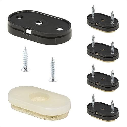 Wagner QuickClick® Filzgleiter Möbelgleiter Stuhlgleiter 4er-Set zum Anschrauben - 4X Basis + 8X Schraube+Gleiteinsatz austauschbar - Wollfilz Soft - 35 x 20 mm - Made in DE - 15783200 von QuickClick