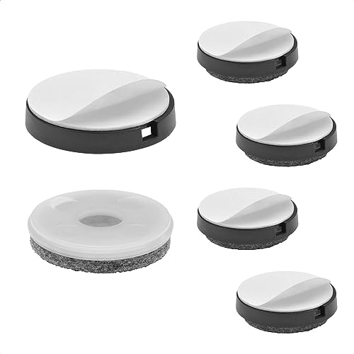 Wagner QuickClick® Filzgleiter Möbelgleiter Stuhlgleiter 4er-Set zum Kleben - 4X Basis+Klebepad+Gleiteinsatz austauschbar ersetzbar - Wollfilz Ultrasoft - Durchmesser Ø 40 mm - Made in DE - 15830500 von QuickClick