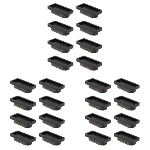 Wagner QuickClick® Filzgleiter Möbelgleiter Stuhlgleiter - 8er-Set Ersatzgleiter austauschbar - Wollfilz Ultrasoft - 32 x 15 mm für Basis 32 x 15 mm - Made in DE - 15955100, Schwarz/Grau von QuickClick