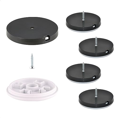 Wagner QuickClick® Kunststoffgleiter Möbelgleiter Stuhlgleiter 4er-Set zum Anschrauben - 4X Basis+Schraube+Gleiteinsatz austauschbar - Kunststoff Hyper - Durchmesser Ø 50 mm - Made in DE - 15809800 von QuickClick