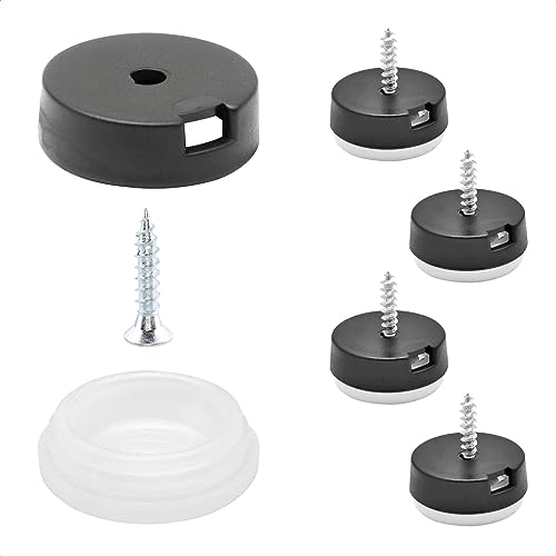 Wagner QuickClick® Stoppgleiter Möbelgleiter Stuhlgleiter 4er-Set zum Anschrauben - 4X Basis+Schraube+Gleiteinsatz rutschhemmend austauschbar - STOPP - Durchmesser Ø 20 mm - Made in DE - 15804100 von QuickClick