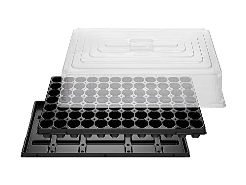 Anzuchtset vom Profi | 2 Sets: Anzuchtplatte je 84 Töpfe, Untersetzer, Haube 12mm | Made in Germany | sehr stabil, lichtbeständig von PGONA