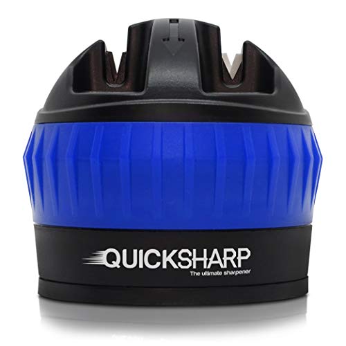 QUICKSHARP Messerschärfer | Messerschleifer rmit Sicherheits Saugnapf | Professionelle Ergebnisse leicht gemacht | Blau von QuickSharp
