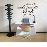 Don't Wish For It, Work It - Wandaufkleber Workout-Aufkleber Fitnessstudio-Aufkleber Fitness-Aufkleber Hebe-Aufkleber von QuickShipDecal