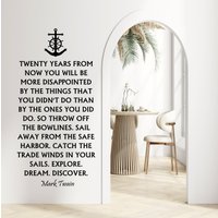 Mark Twain Zitat Wandtattoo Twenty Jahre Abenteuer Motivation Mark Twain Zitat Wandtattoo Twenty Jahre Abenteuer Motivation von QuickShipDecal