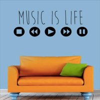 Music Is Life Wandaufkleber - Spruch Dj Aufkleber Balancer Musik Macbook Studio Dekoration Hochwertige Vinyl Grafik von QuickShipDecal