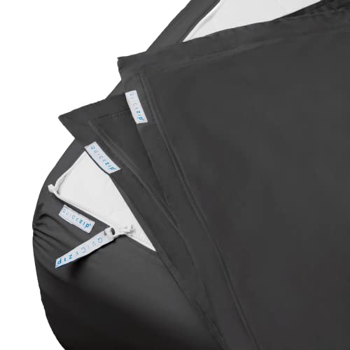 QuickZip Fitted Plus Ersatzpaket: 1 Spannbetttuch (Boden + Bettlaken mit Reißverschluss) & 1 Bettlaken mit Reißverschluss – leicht zu wechseln, springt Nicht ab – weiches Perkal, Fadenzahl 400, 100% von QuickZip