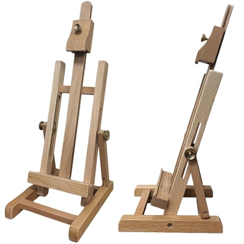 H 34 cm buche, Verstellbarer Tisch-Staffelei von Quickdraw