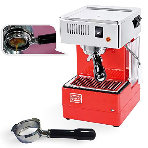 Quick Mill 0820 Rot Espressomaschine Made in Italy,Siebträger Espressomaschine Special Special mit Bodenloser Siebträger und std Siebträger von Quickmill