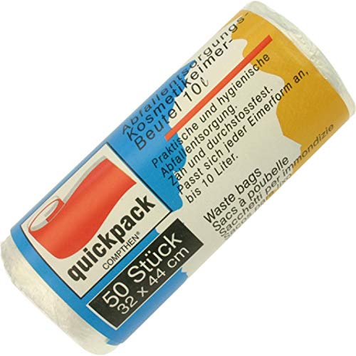 10 x 50 Stück Müllbeutel Kosmetikeimer 10 Liter, 32 x 44 cm, auf Rolle von Quickpack