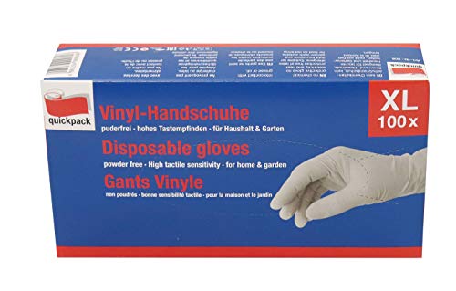 Quickpack 100 Einmal Handschuhe extra dünn Größe XL Einweghandschuhe puderfrei von Quickpack