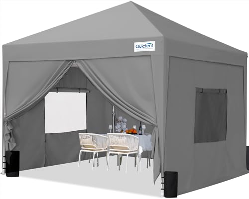 Quictent Pavillon 3x3 mit 4 Seitenteilen, Faltpavillon mit Entlüftung Wasserdicht Stabil Winterfest, Pop up Gartenpavillon mit 4 Sandsäcke,Grau Quictent Pavillon 3x3 mit 4 Seitenteilen, Faltpavillon mit Entlüftung Wasserdicht Stabil Winterfest, Pop up Gartenpavillon mit 4 Sandsäcke,Grau von Quictent