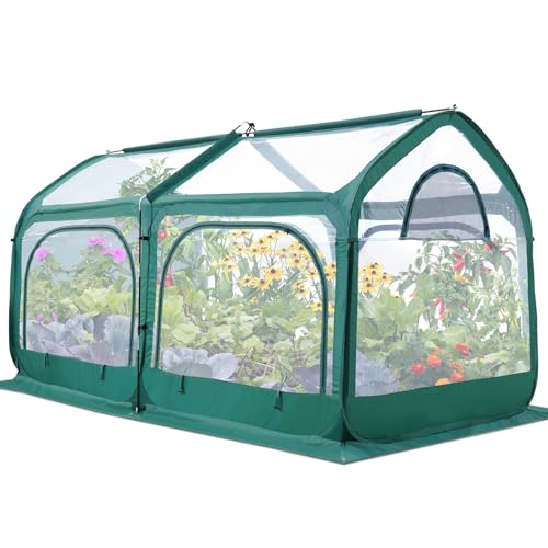 Quictent Premium-Gewächshaus für den Außenbereich, Mini-Quic-Setup, tragbares Blumengarten-Pflanzen-Set für den Außenbereich, robuster Fiberglas-Pop-up-Rahmen und langlebige Abdeckung mit Sichtfenster Quictent Premium-Gewächshaus für den Außenbereich, Mini-Quic-Setup, tragbares Blumengarten-Pflanzen-Set für den Außenbereich, robuster Fiberglas-Pop-up-Rahmen und langlebige Abdeckung mit Sichtfenster von Quictent