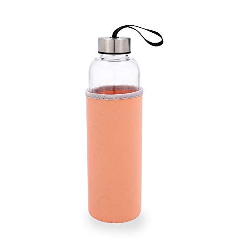 Quid Quidate Transportflasche aus Glas mit Hülle Neop, 0,60 l, Orange von Quid