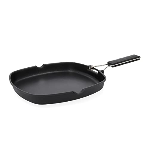 Quid Ebenholz Grillpfanne aus Aluminiumguss, faltbar, 28 cm, Schwarz von Quid