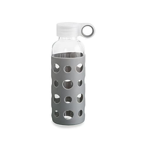 Quid QUIDATE - Glasflasche mit Silikonhülle grau 0,4 l von Quid