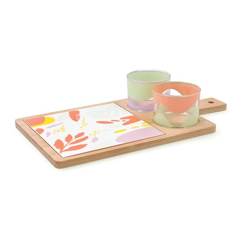 Quid 5426596 Snackbrett, Holz Keramik Glas, braun von Quid