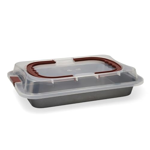 Quid 7408004 Backblech + Deckel SWEET QD Tortenplatte, Edelstahl, Schwarz von Quid