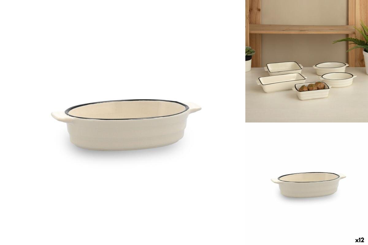 Quid Auflaufform Quid Kochtopf Cocco Oval aus Keramik Weiß 18 x 11 x 4 cm Pack 12x Aufl, Keramik von Quid