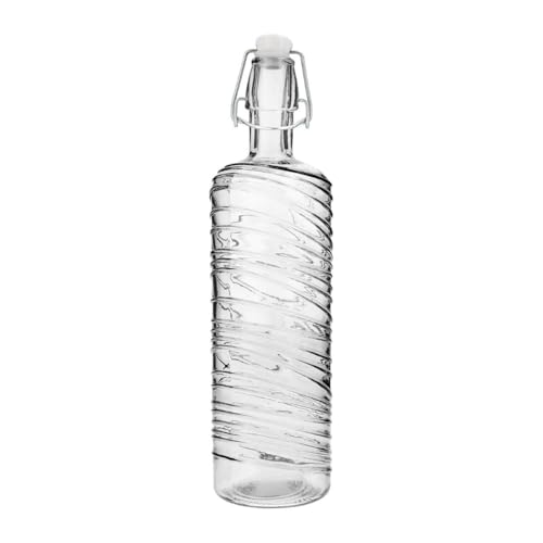 Quid Luftflasche, Tisch, Glas, mit Deckel, 1 l, geeignet für den Kühlschrank, nicht mikrowellengeeignet, recycelbar von Quid