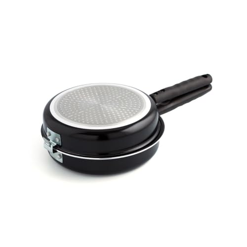 Quid Gastro Fun Doppelte Omelettpfanne 28 cm, Aluminium Bedruckt, Schwarz von Quid