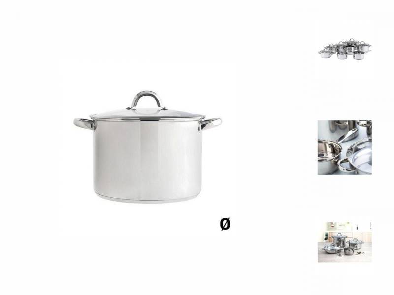 Quid Kochtopf 26 cm Quid Topf mit Glasabdeckung Edelstahl von Quid