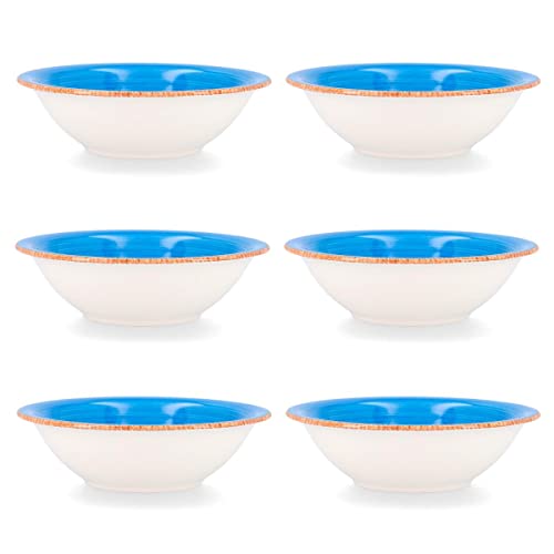 Quid Set 6 Suppenschalen aus Keramik Steinzeug | Blaue Suppenteller 18 cm, Estandar von Quid