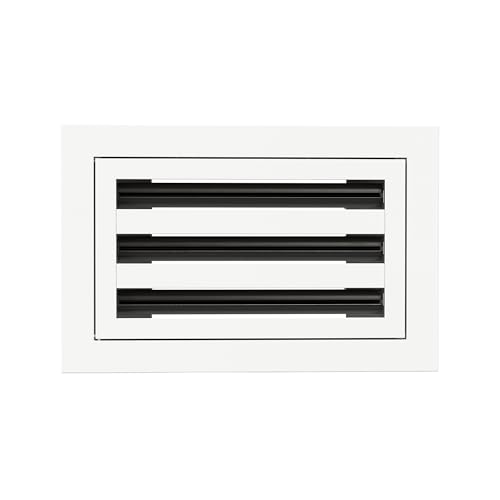 10 x 6 modernes Design AC-Gitter – Aluminium weiß – Lüftungsschlitz – linearer Schlitzdiffusor – Registergitter zum Heizen und Kühlen – kompatibel mit Decken-, Wand- oder Bodenregistern von Quietcool
