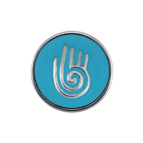 Quiges Damen Click Button 18mm Chunk Hellblaue Hand Symbol für Druckknopf Zubehör Quiges Damen Click Button 18mm Chunk Hellblaue Hand Symbol für Druckknopf Zubehör von Quiges