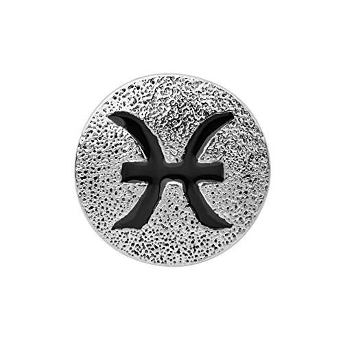 Quiges Damen Click Button 18mm Chunk Horoskop Fische für Druckknopf Zubehör von Quiges