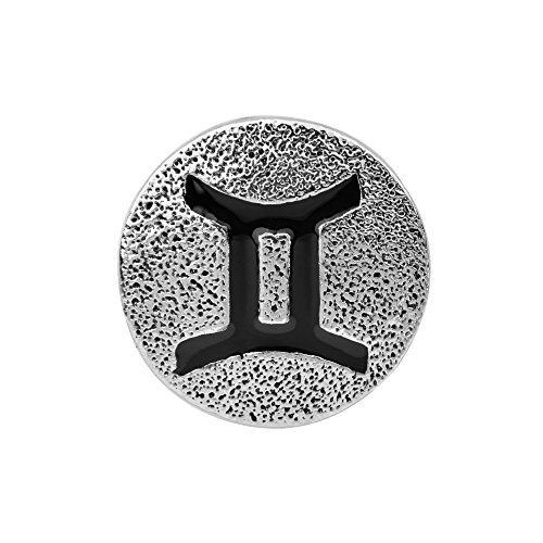 Quiges Damen Click Button 18mm Chunk Horoskop Zwillingen für Druckknopf Zubehör von Quiges